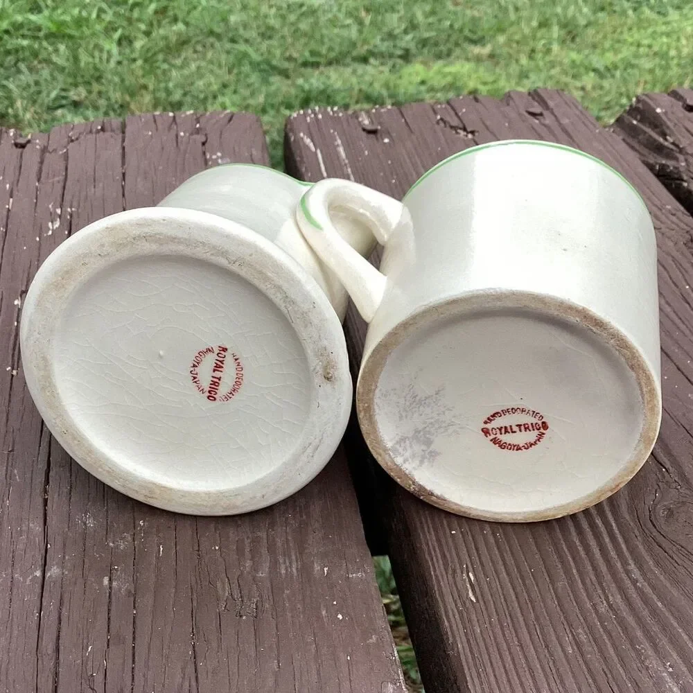 Royal‎ Trio Creamer and Mug Set Hand Decorated Boy Dog Vintage Collectible